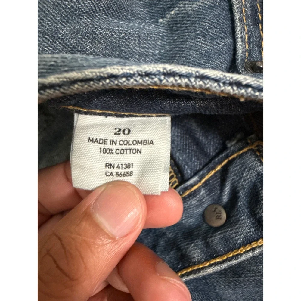 Polo Ralph Lauren Authentic Dungarees Straight Leg Jeans Blue Denim Size 20